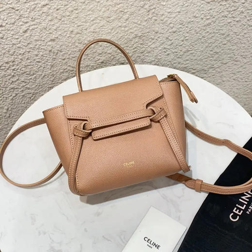 Celine Belt 沙漠玫瑰 pico 十字纹牛皮 鲶鱼包 商品图0