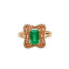 【天然正品】AU750玫瑰金镶钻镶天然祖母绿型艳绿0.84克拉祖母绿戒指12号（戒圈可改）290126NJS39 商品缩略图0
