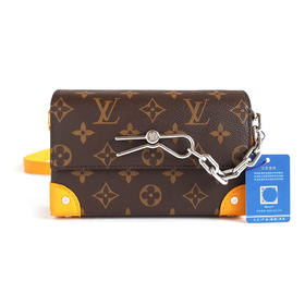 【98新】LV路易威登M12811迷你老花拼橙色steamer插销包单肩斜挎包中性款090226AK45