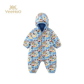 英氏婴儿羽绒哈衣宝宝连帽连体衣抗菌防钻绒保暖外套YRHFJ31039A