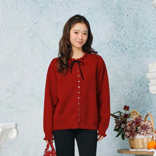 温柔系带木耳边抽绳开衫-纪念日百货门店同款169601021 商品图1