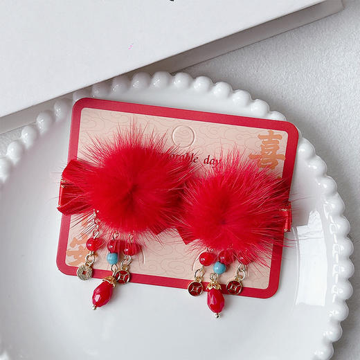 飘逸灵动水貂毛青石流苏HY对夹-纪念日百货门店同款169494499 商品图3