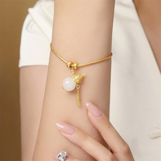 玉玲珑系列 S925银和田玉葫芦吊坠一链多戴MEMORA诗普琳NP009901 商品图2