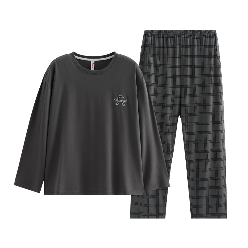 （合作款）芬腾新款男士简约全棉家居服套装yc0225021