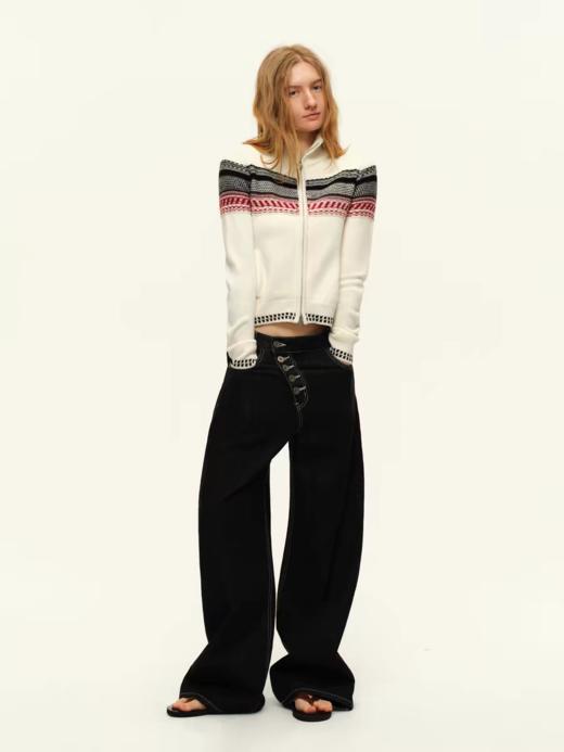 出逃赤岗西/C26SSE029/复古立领提花羊毛毛衣外套 商品图1