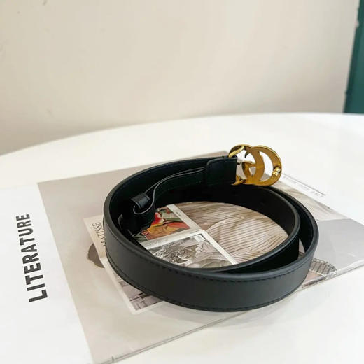 GUCCI 黑金 珍珠 双G 95cm 皮带 商品图1