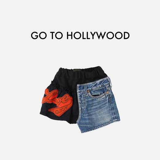 G2H日本童装 GO TO HOLLYWOOD 女童丹宁牛仔拼接设计半身裙 商品图0