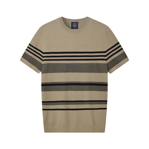 【抗起球】德鲨鲨鱼短袖圆领T恤男夏季新款休闲条纹打底衫 商品图4