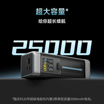CUKTECH酷态科【3C认证上飞机】20号电能柱25000毫安充电宝多口210W移动电源适用笔记本户外储能电源 /手机通讯 /手机配件 /移动电源 商品图3