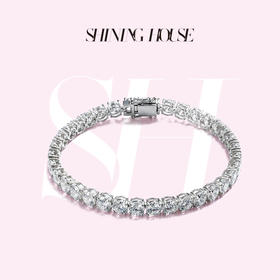 ShiningHouse[培育] 18k金钻石手链 圆钻形人工真钻人造钻石K金手链排钻手链豪华钻石手链悦己送礼臻选【此商品不支持7天无理由退货退款】预计3日发货