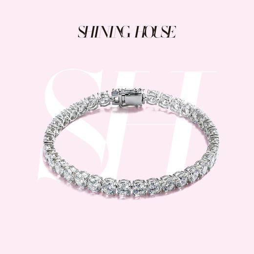 ShiningHouse[培育] 18k金钻石手链 圆钻形人工真钻人造钻石K金手链排钻手链豪华钻石手链悦己送礼臻选【此商品不支持7天无理由退货退款】预计3日发货 商品图0