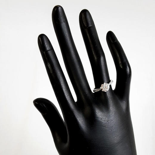 【天然正品】AU750白金经典简约花朵造型0.41克拉钻石戒指13号（戒圈可改）080226NJM21 商品图9