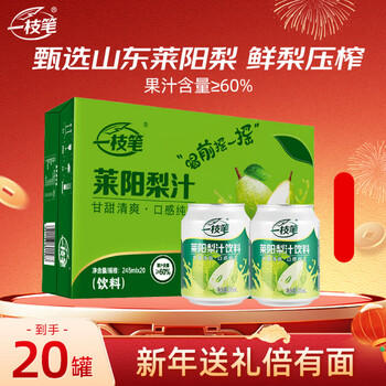 一枝笔莱阳梨汁245ml*20罐 果汁饮料礼盒装批发一支笔山东莱阳梨饮料 /水饮冲调 /饮料 /果蔬汁/饮料 商品图1