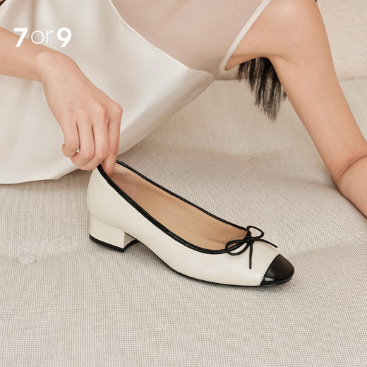 7or9玛丽珍拼色法式单鞋高跟鞋奥巧卷 商品图1