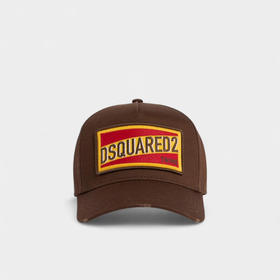 DSQUARED2 中性徽标贴片刺绣棉质棒球帽 棕色 BCM0419 05C00001 5080