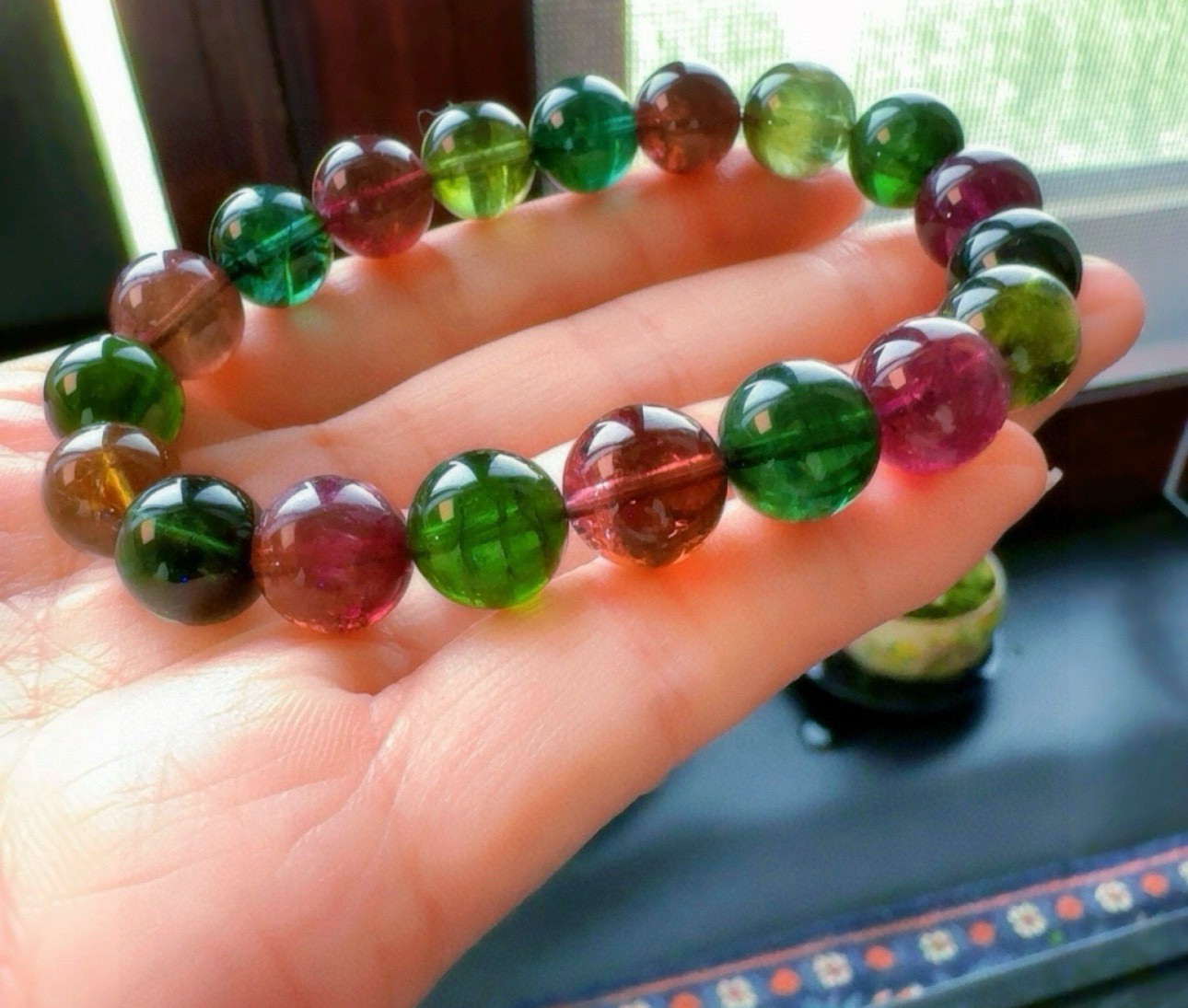 10mm单圈老矿碧玺手链