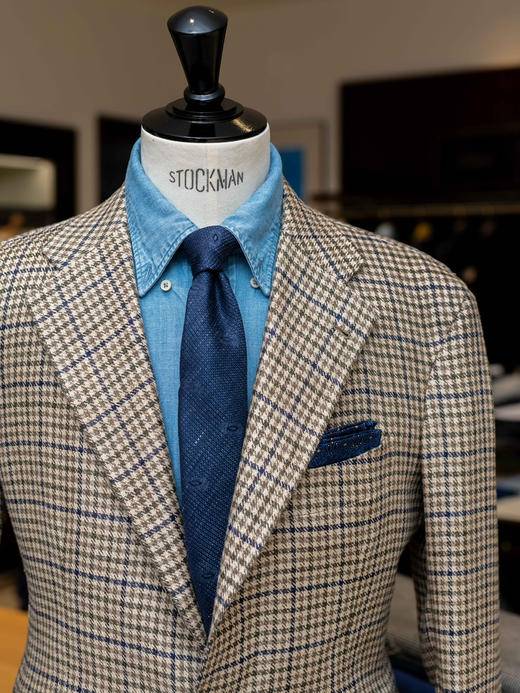 Orazio Luciano 米色格纹单西 商品图3