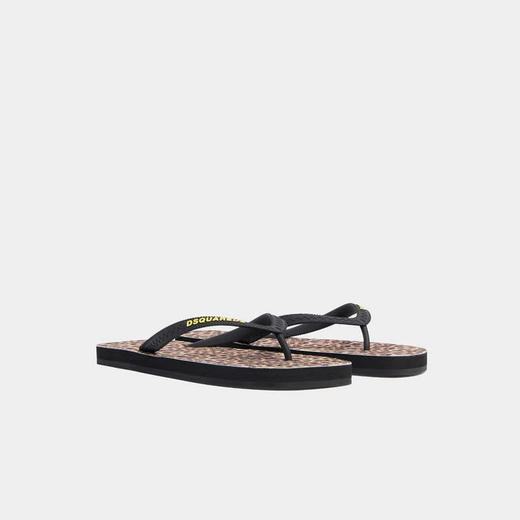 DSQUARED2 女士字母徽标贴片Wild2人字拖鞋 黑色 FFW0001 17208868 M4269 商品图1