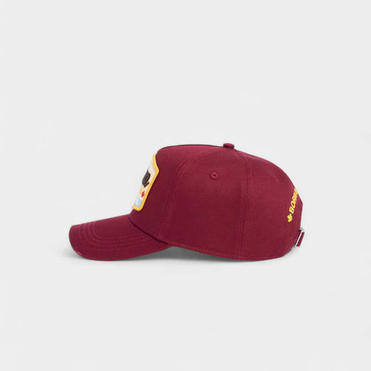 DSQUARED2 中性徽标贴片刺绣棉质棒球帽 酒红色 BCM0986 05C00001 4066 商品图2
