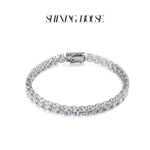 ShiningHouse[培育] 18k金钻石手链 圆钻形人工真钻人造钻石K金手链排钻手链豪华钻石手链悦己送礼臻选【此商品不支持7天无理由退货退款】预计3日发货 商品图1