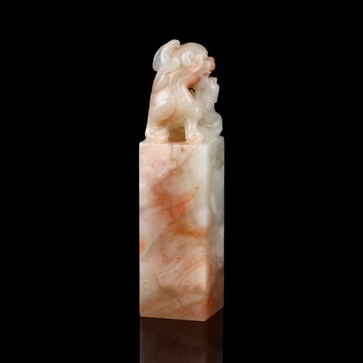 孤品17833精品老挝桃花冻母子貔貅方章礼品印章招财辟邪2.4*2.4*9.3cm 商品图3