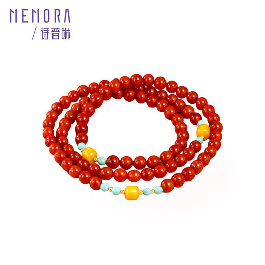 【新品首发】琳琅雅玉系列 18K金南红蜜蜡手串手链 女士礼物MEMORA诗普琳MB007101 商品图6