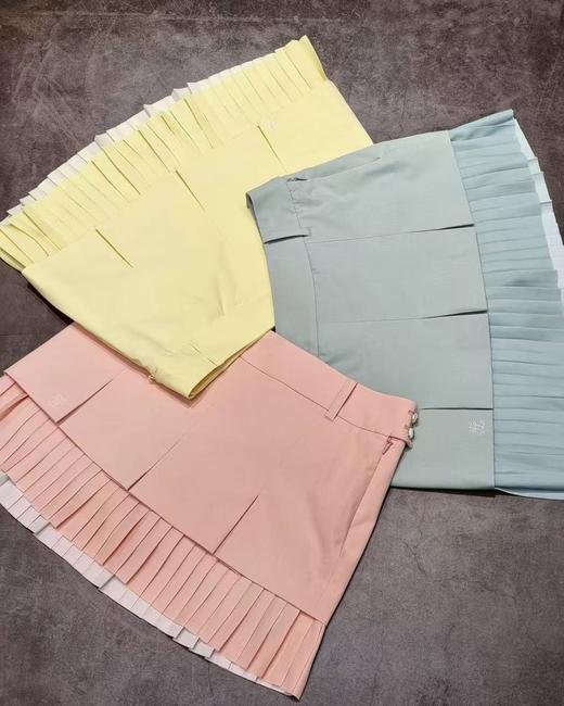 FL女士双层百褶裙来了！韩系马卡龙三色粉嫩百褶裙W821725-48 商品图1