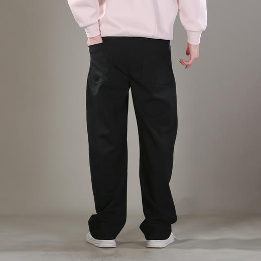 DRONKOO 2026 抽绳松紧腰两侧压线破边中厚休闲长裤 商品图3