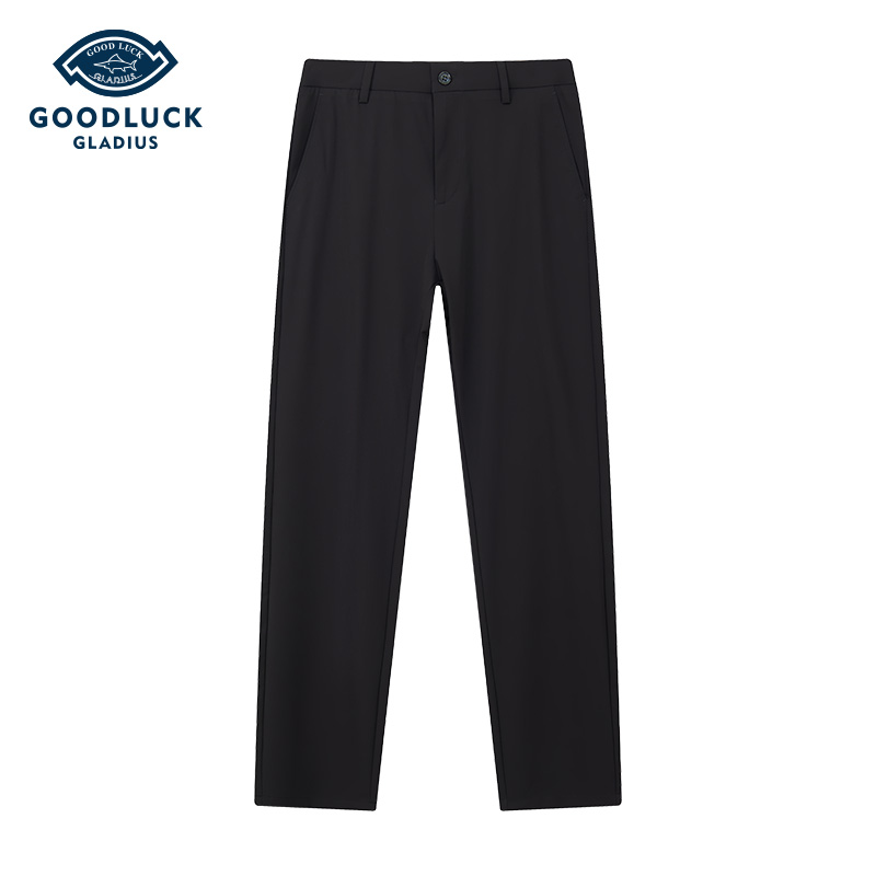 【高弹】德鲨鲨鱼黑色休闲裤男2026夏新款直筒裤子男长裤