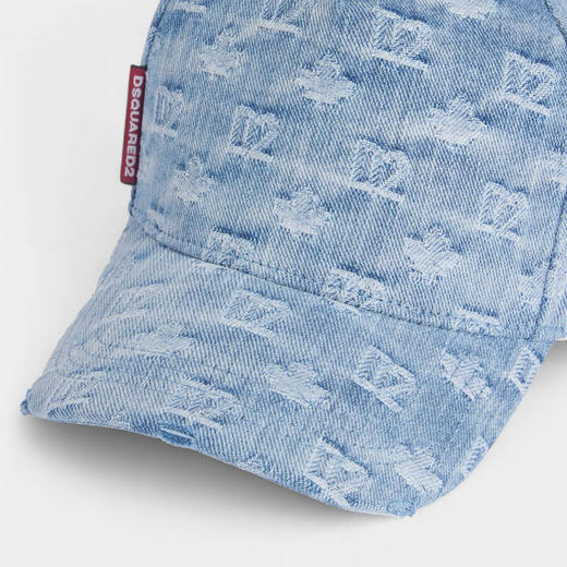 DSQUARED2 中性字母徽标牛仔棒球帽 蓝色 BCM0968 10108752 3098 商品图4