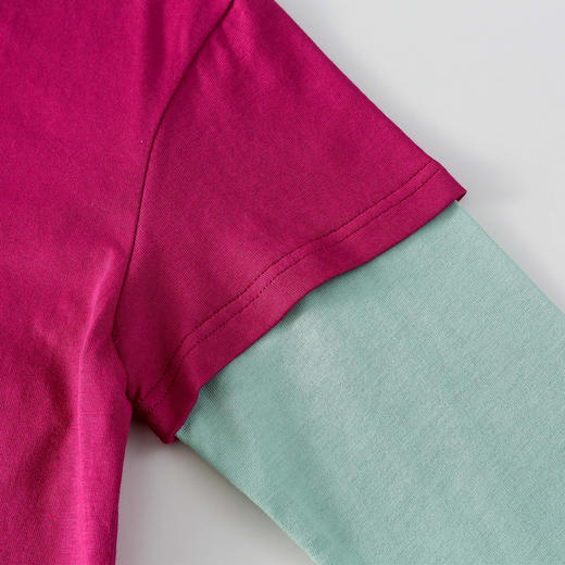 【10A抗菌纯棉】棉花堂绵绵潮趣印花假两件撞色童装长袖T恤-FD61022 商品图10