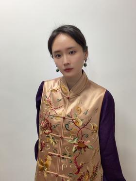 NANSONGSILK/NS新中式立领国风盘扣新中式重工刺绣马甲M1D536101Y南宋