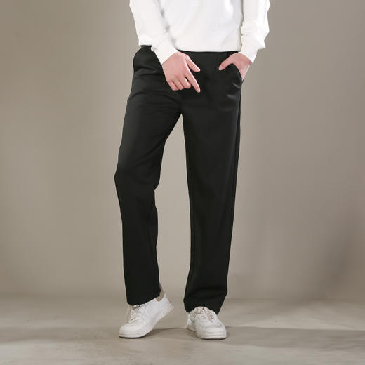 DRONKOO 2026 半松紧腰左口袋压线织唛斜纹小直筒中厚休闲长裤 商品图1