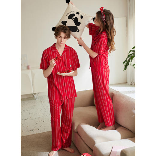 （合作款）芬腾情侣夏季纯棉条纹短袖套装yc0225025 商品图4