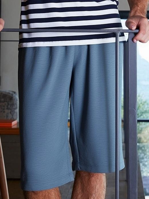 【科技麻六分裤】SCHIESSER德国舒雅男士春夏粘纤棉亚麻亲肤透气护膝空调房必备六分裤35/27132P 商品图1