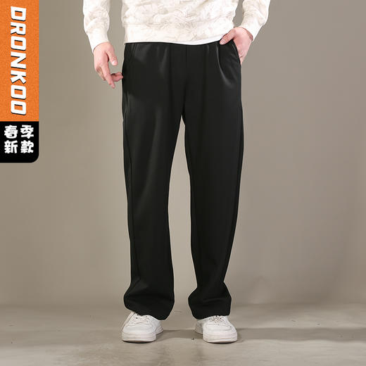 DRONKOO 2026 花色抽绳松紧腰左袋绣线后贴袋薄卫裤长裤 商品图0