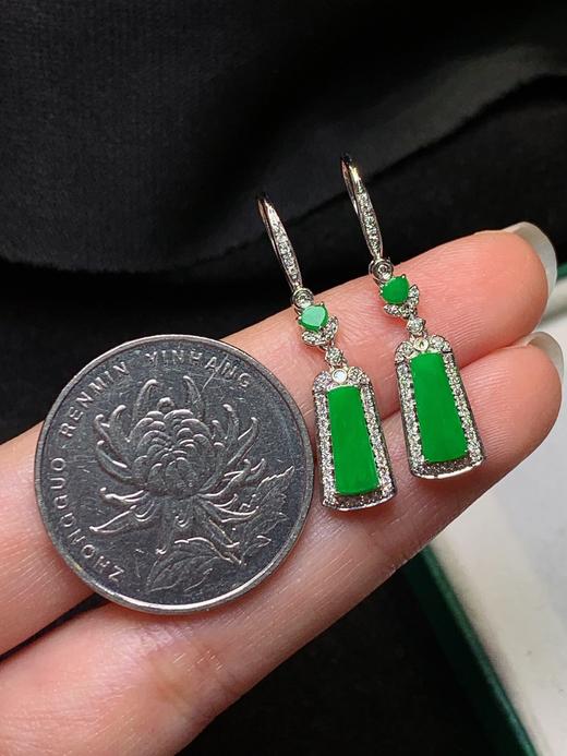 无事牌翡翠耳坠 商品图3