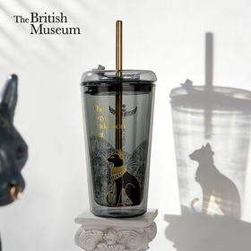 大英博物馆安德森猫系列猫影翩翩双层玻璃吸管杯
