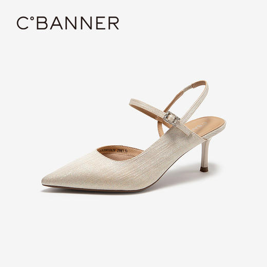 【静音系列】千百度细高跟时装凉鞋女2026夏季新款包头后空凉鞋A26288010 商品图1