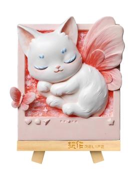[玩作]香氛摆件冰箱贴-躺平喵-浮雕画板-白板bj