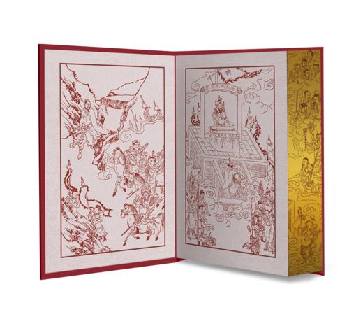 【限量珍藏版】全图足本《封神演义》，红色荷兰进口漆布，书口三面鎏金+丝印图案 商品图8