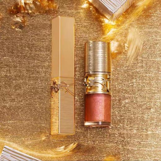 【节日礼盒】YSL/圣罗兰 奢金节日限定口红正装 套装小金条#1936正装2.2g+唇膏唇冻#12正装6ml  -w 商品图3