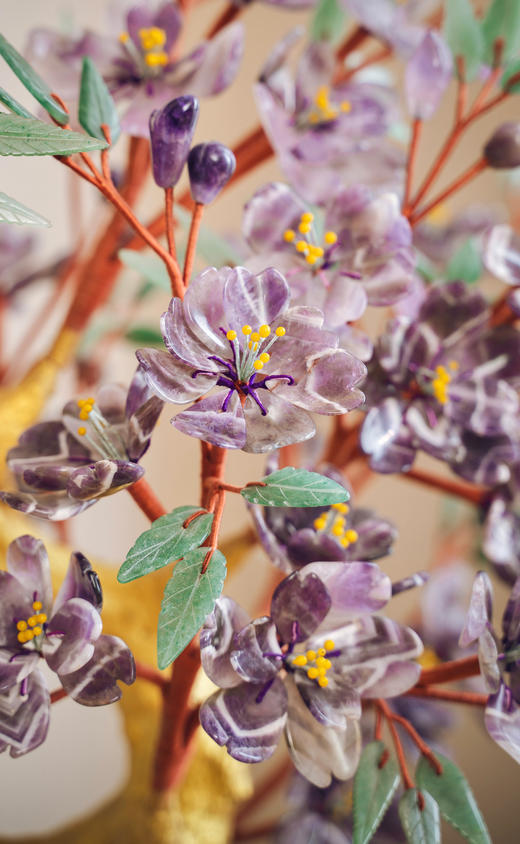 【已售】独角鹿西洋古董中国出品传统宝相花纹景泰蓝盆装饰「紫气东来」主题珍宝像生盆景一对 商品图5