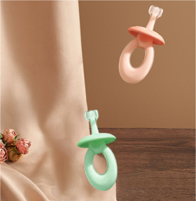 喜贝迪多硅胶三面牙刷（粉、绿）