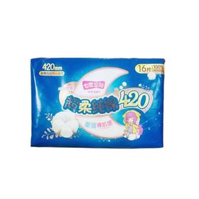 七度空间少女420纯棉纤巧超长夜用16片/包