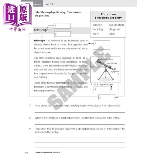 【中商原版】加拿大课程英语练习册 聪明英语 六年级 Complete EnglishSmart Grade 6 Canadian Curriculum English Workbook 商品图3