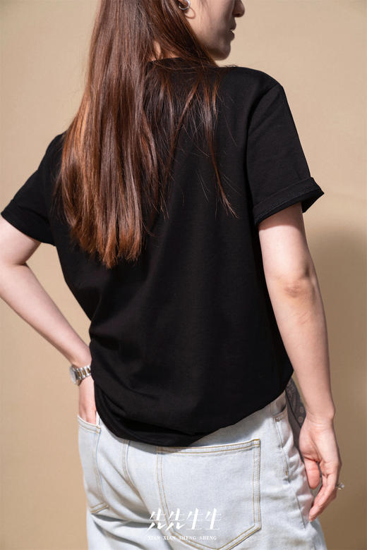 【成人款】高定新疆长绒棉T恤（舒适白、自在黑）-先先生生 商品图4