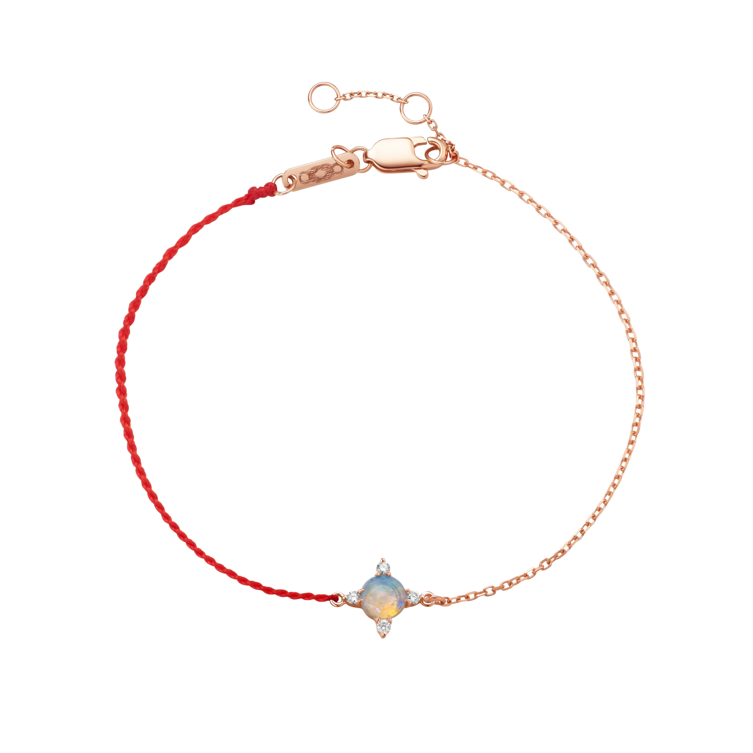 ［C+Vogues系列］18K金钻石欧珀红绳手链#小结悦