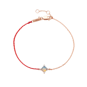 ［C+Vogues系列］18K金钻石欧珀红绳手链#小结悦