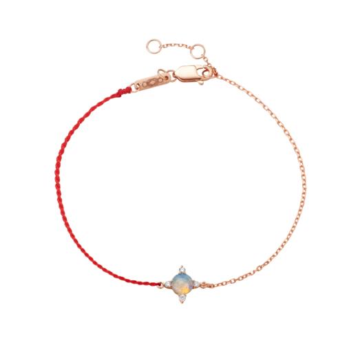 ［C+Vogues系列］18K金钻石欧珀红绳手链#小结悦 商品图0